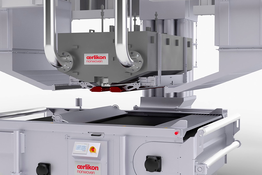 With Oerlikon Neumag’s hycuTEC hydrocharging technology for the production of highly efficient electret filter media, the pressure loss of a typical FFP2 filter medium can be reduced to less than a quarter. (c) 2025 Oerlikon With Oerlikon Neumag’s hycuTEC hydrocharging technology for the production of highly efficient electret filter media, the pressure loss of a typical FFP2 filter medium can be reduced to less than a quarter. (c) 2025 Oerlikon