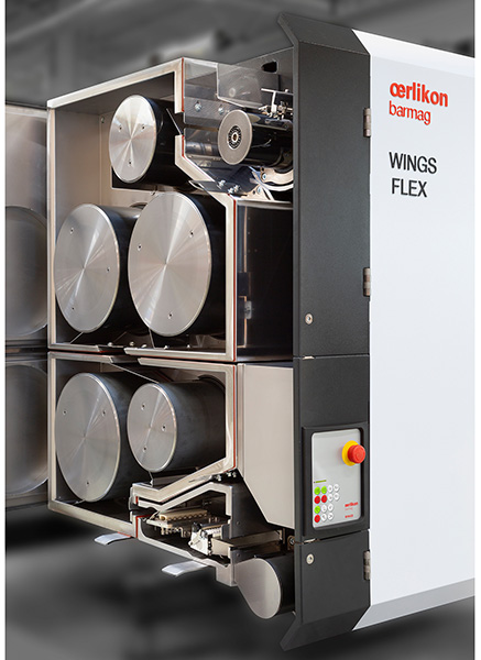 With Bico yarns, rPET, Full Dull and Semi Dull, Cationic Dyable and dope dyed, as well as other specialty products, the range of Oerlikon Barmag's WINGS FDY FLEX is unique in the WINGS family. (c) 2025 Oerlikon With Bico yarns, rPET, Full Dull and Semi Dull, Cationic Dyable and dope dyed, as well as other specialty products, the range of Oerlikon Barmag's WINGS FDY FLEX is unique in the WINGS family. (c) 2025 Oerlikon