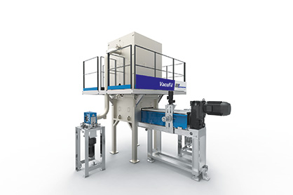 BB Engineering's VacuFil® system recycles post-consumer and post-production polyester waste. BB Engineering's VacuFil® system recycles post-consumer and post-production polyester waste.
