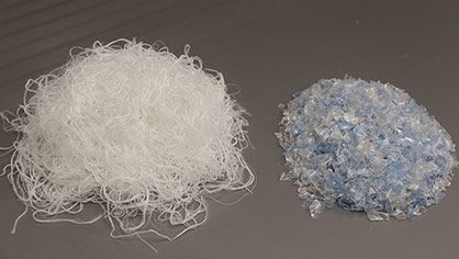 Korteks recycles polyester filament yarn waste and PET bottle flakes. © Korteks Korteks recycles polyester filament yarn waste and PET bottle flakes. © Korteks