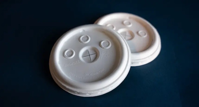 Coffee cup lids are one example of products made with DMF technology © 2024 Andritz Coffee cup lids are one example of products made with DMF technology © 2024 Andritz