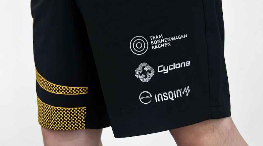 The new sportswear of Team Sonnenwagen is made from partially recycled PET yarns and is screen-printed with HAPTIC® ink, which contains partially bio-based PU dispersions. © 2025 Huafeng The new sportswear of Team Sonnenwagen is made from partially recycled PET yarns and is screen-printed with HAPTIC® ink, which contains partially bio-based PU dispersions. © 2025 Huafeng