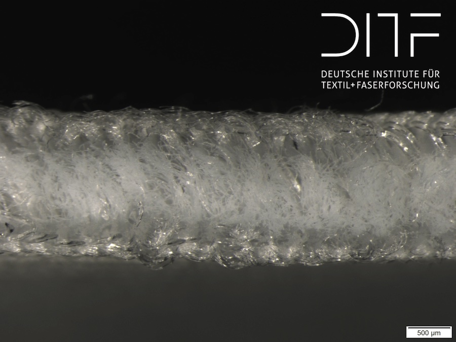 Pressure-resistant spacer fabrics are used as textile filling cores for vacuum insulation elements. In the knitting process, the pore properties can be flexibly adjusted by yarn and weave selection. Photo: DITF Pressure-resistant spacer fabrics are used as textile filling cores for vacuum insulation elements. In the knitting process, the pore properties can be flexibly adjusted by yarn and weave selection. Photo: DITF