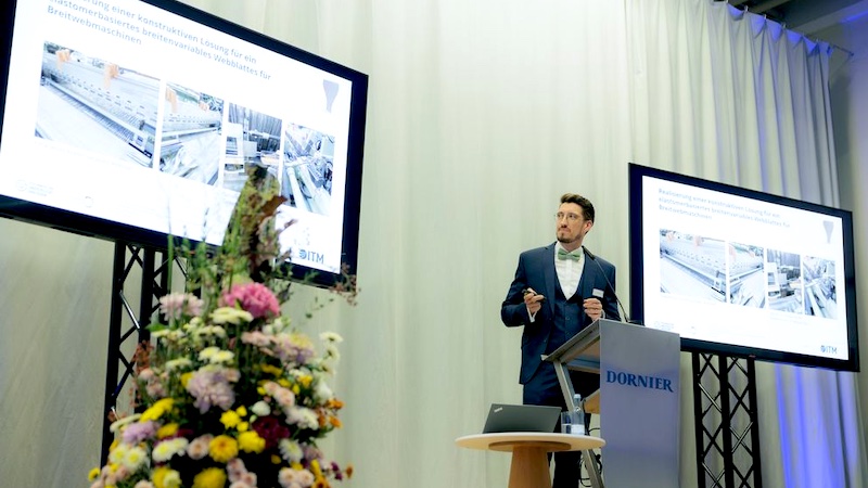 Award winner and textile mechanical engineer Dominik Nuß © 2024 Lindauer DORNIER Award winner and textile mechanical engineer Dominik Nuß © 2024 Lindauer DORNIER