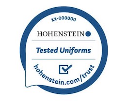 The Hohenstein Quality Label Tested Uniforms is particularly suitable for individual collections in the area of corporate fashion, such as polo shirts, shirts, blouses and business clothing. This can include suits, blazers, trousers or skirts.© Hohenstein
The Hohenstein Quality Label Tested Uniforms is particularly suitable for individual collections in the area of corporate fashion, such as polo shirts, shirts, blouses and business clothing. This can include suits, blazers, trousers or skirts.© Hohenstein