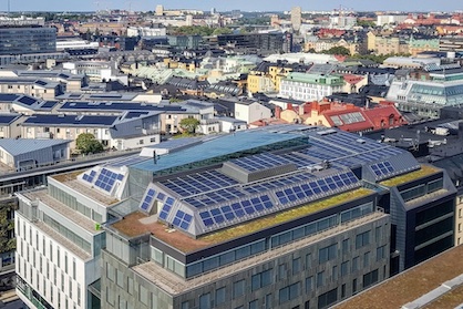 Solar panels at H&Ms Head Office, Stockholm © H&M Solar panels at H&Ms Head Office, Stockholm © H&M