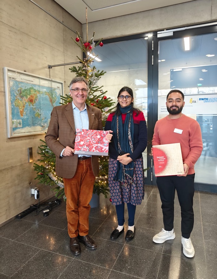 Professor Dr Thomas Gries, General Consul Dr Shuchita Kishore and Dr Shantanu Bhat, source: Institut für Textiltechnik (ITA) of RWTH Aachen University