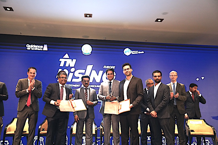 from left to right: Felix Neugart (CEO, NRW.Global Business), V. Arun Roy, I.A.S. (Principal Secretary, Department of Industry, Government of Tamil Nadu), Hon. M.K. Stalin (Chief Minister of Tamil Nadu), Hon. Dr TRB Rajaa (Minister of Industry, Investment Promotion and Trade, Government of Tamil Nadu), Dr Akram Idrissi (ITA – RWTH Aachen), Varqha Bagwan (ITA – RWTH Aachen) and Reinhold von Ungern-Sternberg (BVMW) (from left to right), source: Guidance Tamil Nadu, source: Guidance Tamil Nadu © 2025 ITA from left to right: Felix Neugart (CEO, NRW.Global Business), V. Arun Roy, I.A.S. (Principal Secretary, Department of Industry, Government of Tamil Nadu), Hon. M.K. Stalin (Chief Minister of Tamil Nadu), Hon. Dr TRB Rajaa (Minister of Industry, Investment Promotion and Trade, Government of Tamil Nadu), Dr Akram Idrissi (ITA – RWTH Aachen), Varqha Bagwan (ITA – RWTH Aachen) and Reinhold von Ungern-Sternberg (BVMW) (from left to right), source: Guidance Tamil Nadu, source: Guidance Tamil Nadu © 2025 ITA