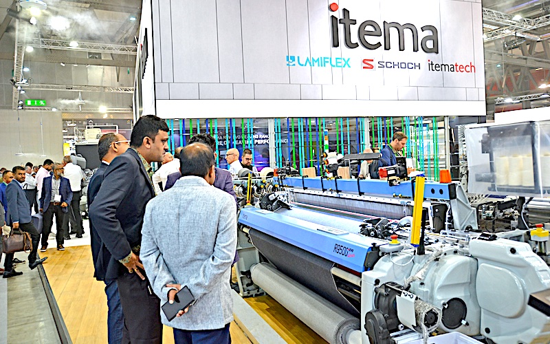 Itema booth at ITMA 2023 © 2024 TexData International