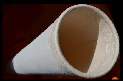 Hot gas filter bag of PPS-melt-blow membrane. (c) 2018 DITF Hot gas filter bag of PPS-melt-blow membrane. (c) 2018 DITF