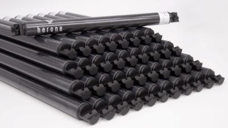 A350 production scrap into MFFD rod - a project led by herone from Germany: Scrap from Collins Aerospace is compounded by SPIRAL into granulate, molded into inserts, and co-consolidated with Teijin slit tape. These lightweight rods replace metallic parts, offering recyclability, toughness, and short cycle times © 2024 heron A350 production scrap into MFFD rod - a project led by herone from Germany: Scrap from Collins Aerospace is compounded by SPIRAL into granulate, molded into inserts, and co-consolidated with Teijin slit tape. These lightweight rods replace metallic parts, offering recyclability, toughness, and short cycle times © 2024 heron