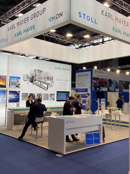 Fig.: The stand of the KARL MAYER Group at the JEC (c) 2022 KARL MAYER Fig.: The stand of the KARL MAYER Group at the JEC (c) 2022 KARL MAYER