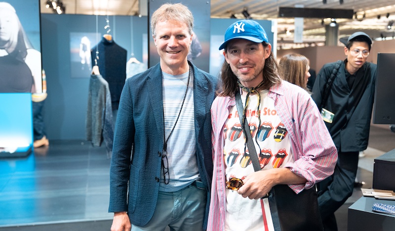Jörg Hartmann, Head of Fashion & Technology at STOLL (left) with Graham Tabor, a designer friend who has been working with STOLL for a long time © 2024 Picture credits: MOON DIGITAL AGENCY (@moon_digitalagency) Jörg Hartmann, Head of Fashion & Technology at STOLL (left) with Graham Tabor, a designer friend who has been working with STOLL for a long time © 2024 Picture credits: MOON DIGITAL AGENCY (@moon_digitalagency)