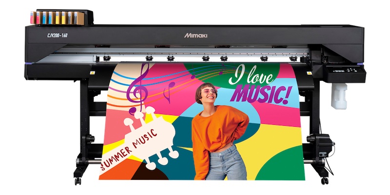 The CJV200-160, an advanced roll-to-roll eco-solvent print and cut system designed to enable easy-to-handle use, high productivity and high quality © 2025 Mimaki The CJV200-160, an advanced roll-to-roll eco-solvent print and cut system designed to enable easy-to-handle use, high productivity and high quality © 2025 Mimaki
