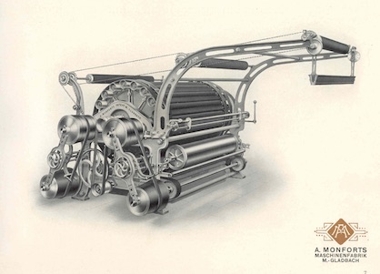Illustration of the raising machine from the 1920s (c) 2021 Monforts Illustration of the raising machine from the 1920s (c) 2021 Monforts