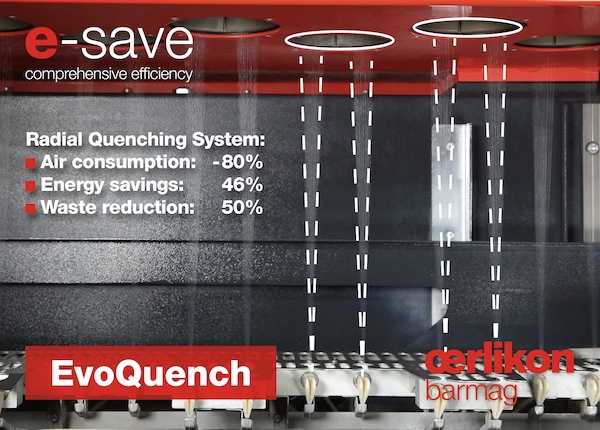 The EvoQuench radial quenching system is a real cash cow thanks to its up to 80 % lower air conditioning requirement © 2024 Oerlikon The EvoQuench radial quenching system is a real cash cow thanks to its up to 80 % lower air conditioning requirement © 2024 Oerlikon