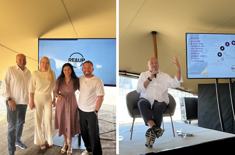 RE&UP’s CEO Andreas Dorner and the panel at Future Fabrics Expo in London © 2025 RE&UP RE&UP’s CEO Andreas Dorner and the panel at Future Fabrics Expo in London © 2025 RE&UP