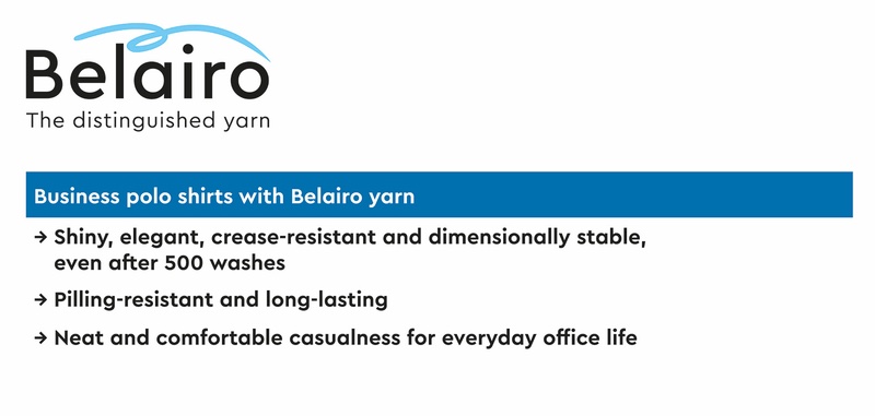 Advantages of Belairo polo shirts at a glance © 2024 Saurer Advantages of Belairo polo shirts at a glance © 2024 Saurer