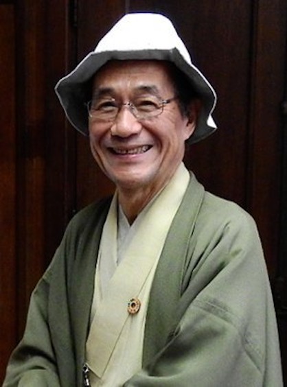 Kyoto Mayor Daisaku Kadokawa wearing hat incorporating SUMMER SHIELD (c) 2019 TORAY