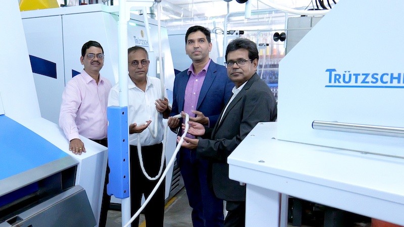 f.l.t.r.: Shailesh Thakur (Deputy General Manager Sales ATE), Shiladitya Joshi (Deputy General Manager Marketing Trützschler), Vineet Mohota (Director Gimatex) and Gautam Kumar Dhang (CEO Fabric Business Gimatex) © 2024 Trützschler f.l.t.r.: Shailesh Thakur (Deputy General Manager Sales ATE), Shiladitya Joshi (Deputy General Manager Marketing Trützschler), Vineet Mohota (Director Gimatex) and Gautam Kumar Dhang (CEO Fabric Business Gimatex) © 2024 Trützschler