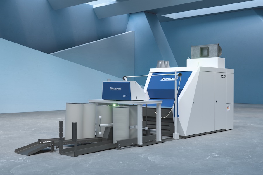 Trützschler’s solutions for higher productivity and consistent yarn quality: The TC 30i card and the integrated draw frame IDF 3. © 2025 Truetzschler Trützschler’s solutions for higher productivity and consistent yarn quality: The TC 30i card and the integrated draw frame IDF 3. © 2025 Truetzschler