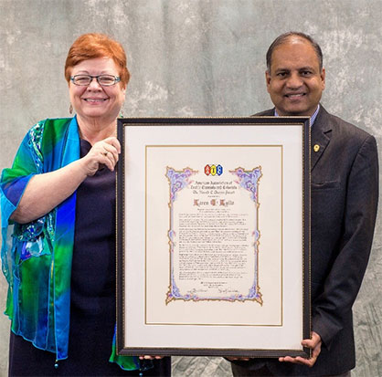 The Chapin Scroll presented for service to AATCC. © 2021 AATCC