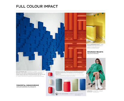 Page 18 of IMPULSE FW2021 trend book to be presented by Carlin at Premiere Vision Paris, February 12-14, 2019. (Photo: Carlin) Page 18 of IMPULSE FW2021 trend book to be presented by Carlin at Premiere Vision Paris, February 12-14, 2019. (Photo: Carlin)