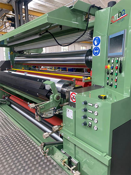 The Amba Projex laminator at Candour Techtex. © 2023 Amba The Amba Projex laminator at Candour Techtex. © 2023 Amba