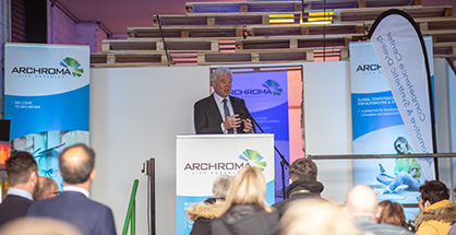 Opening ceremony at the new Archroma Global Competence Center for Automotive & Synthetic Dyeing in Korschenbroich, Germany, in presence of Alexander Wessels, CEO of Archroma. (Photo: Archroma) Opening ceremony at the new Archroma Global Competence Center for Automotive & Synthetic Dyeing in Korschenbroich, Germany, in presence of Alexander Wessels, CEO of Archroma. (Photo: Archroma)