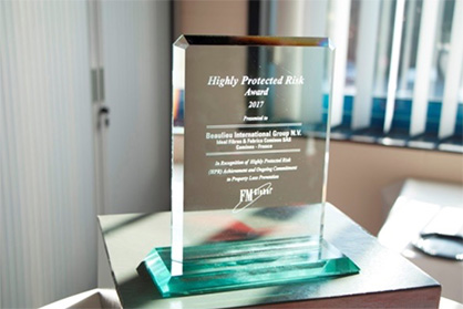Pic: Beaulieu Yarns received the Highly Protected Risk (HPR) Award at a ceremony on November 7, 2017 attended by all staff, and representatives of B.I.G. Management, Beaulieu Yarns Management and FM Global Management. (Photo: © Beaulieu International Group) Pic: Beaulieu Yarns received the Highly Protected Risk (HPR) Award at a ceremony on November 7, 2017 attended by all staff, and representatives of B.I.G. Management, Beaulieu Yarns Management and FM Global Management. (Photo: © Beaulieu International Group)