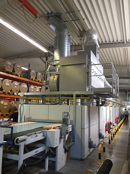 The extended belt dryer with directly mounted heat-recovery system (c) 2020 Brückner The extended belt dryer with directly mounted heat-recovery system (c) 2020 Brückner