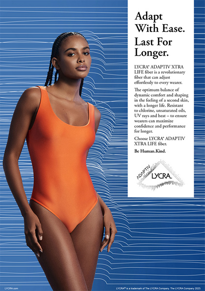 The LYCRA Company introduces LYCRA® ADAPTIV XTRA LIFE fiber for swimwear and activewear that lasts up to 10 times longer than garments made with ordinary spandex. (Photo: Business Wire) The LYCRA Company introduces LYCRA® ADAPTIV XTRA LIFE fiber for swimwear and activewear that lasts up to 10 times longer than garments made with ordinary spandex. (Photo: Business Wire)