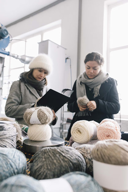 Ready-made yarn. Hat and scarf are made of Chiengora®. Photo: modus intarsia Ready-made yarn. Hat and scarf are made of Chiengora®. Photo: modus intarsia