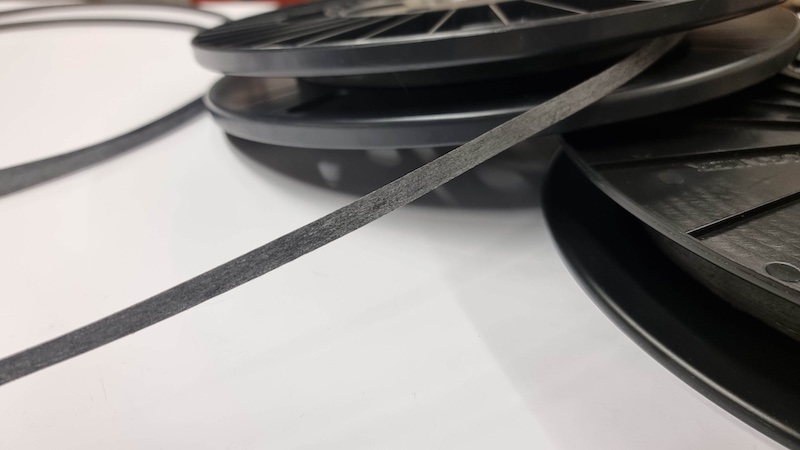 Developed “Infinity” rCF tape variant with trimming of the tape edges. © 2024 Photo: DITF Developed “Infinity” rCF tape variant with trimming of the tape edges. © 2024 Photo: DITF