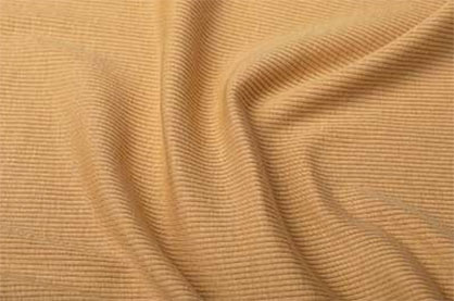 Two new Naia™ Renew staple fiber fabrics from Ekoten: Ekoten 2202 Teal Spun Diagonal Fleece Knit and Ekoten 2201 Sand Spun 2x1 Rib Knit © 2022 Eastman
