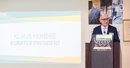 EURATEX President Klaus Huneke opens the General Assembly (c) 2018 EURATEX