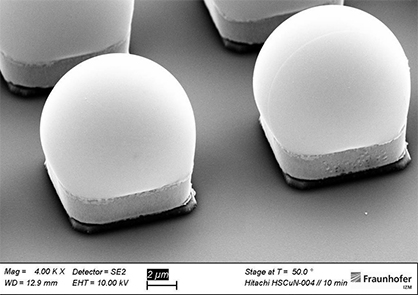 © Fraunhofer IZM / The compact interconnection technology of tomorrow’s computers, courtesy of fine pitch contacts made from indium and superconducting metallization. © Fraunhofer IZM / The compact interconnection technology of tomorrow’s computers, courtesy of fine pitch contacts made from indium and superconducting metallization.