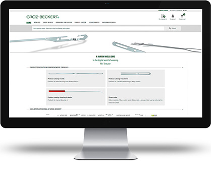 The customer portal welcome page is the perfect starting point (c) 2018 Groz-Beckert The customer portal welcome page is the perfect starting point (c) 2018 Groz-Beckert