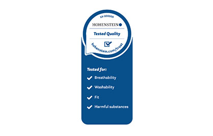 The Hohenstein Quality Label for Tested Community Masks makes product quality and longevity of products visible. © Hohenstein