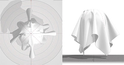 Determining the draping behavior using a drapemeter is an important parameter for the realistic 3D simulation of textile fabrics. © Hohenstein