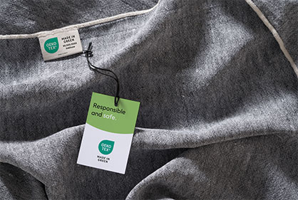 Many manufacturers of home textiles, brands and retailers are increasingly relying on relevant labels such as OEKO-TEX® MADE IN GREEN. © OEKO-TEX®
