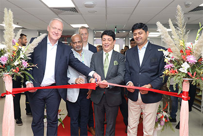 With the ceremonial opening the starting signal was given for the new leather & footwear laboratory at the laboratory site in Gurugram on November 11, 2022. © Hohenstein