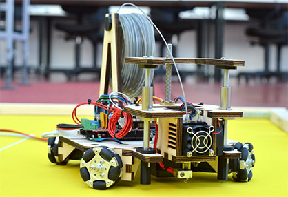 3D printing robot on textiles, source: ITA
