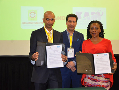Mr. S. Hari Shankar, Chairman, India ITME and Ms. Phyllis Wakiaga, Executive Director Kenya Association of Manufacturers Signing the MOU (c) 2020 India ITME Society
Mr. S. Hari Shankar, Chairman, India ITME and Ms. Phyllis Wakiaga, Executive Director Kenya Association of Manufacturers Signing the MOU (c) 2020 India ITME Society