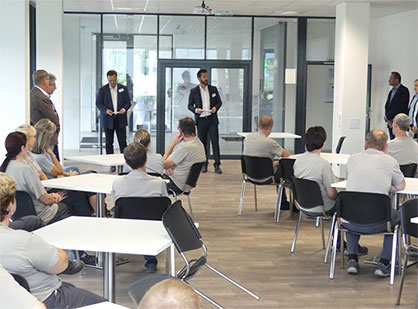 Benjamin Mayer is giving a speech on occassion of the tenth anniversary of Mayer & Cie. Czechia. © 2021 Mayer&Cie Benjamin Mayer is giving a speech on occassion of the tenth anniversary of Mayer & Cie. Czechia. © 2021 Mayer&Cie