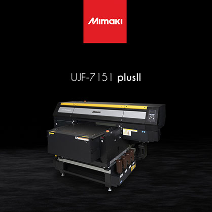 Announced just this month, the UJF-7151 plusII is designed for seamless and reliable high-speed production and is also set to take the spotlight at FESPA. © 2021 Mimaki Announced just this month, the UJF-7151 plusII is designed for seamless and reliable high-speed production and is also set to take the spotlight at FESPA. © 2021 Mimaki