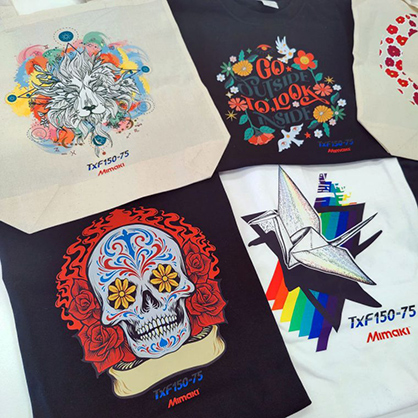 With the TxF150-75, printers can create vibrant, customisable designs for applications such as t-shirts and tote bags. © 2023 With the TxF150-75, printers can create vibrant, customisable designs for applications such as t-shirts and tote bags. © 2023