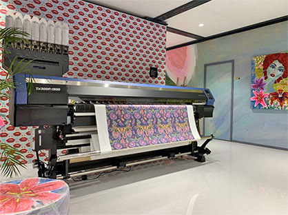 The new printer, which is an evolution of the Mimaki TX300P-1800, is on display at ITMA 2019 (c) 2019 Mimaki