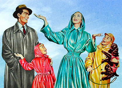 When a method was developed for coating a fabric with rubber on one side and heating it in a dryer with the addition of sulphur, the Macintosh coat was born. (c) 2020 Monforts When a method was developed for coating a fabric with rubber on one side and heating it in a dryer with the addition of sulphur, the Macintosh coat was born. (c) 2020 Monforts
