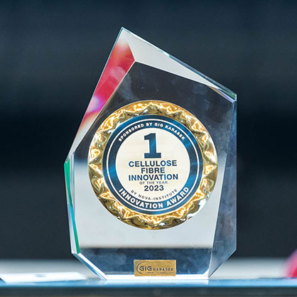 Cellulose Fibre Innovation of the Year 2023 Award
Source: nova-Institut GmbH Cellulose Fibre Innovation of the Year 2023 Award
Source: nova-Institut GmbH